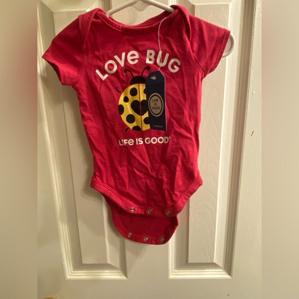 Life is Good Red Love Bug Kids One Piece